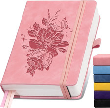 Lined Journal Notebook 365 Pages, A5 Leather Journals for Writing Women  Men, H