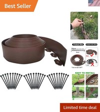 Easy Install 4in Tall Landscape Edging - 33ft of Customizable Garden Borders