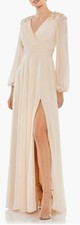 NWT Mac Duggal Dress 14, Embellished Shoulder, Blouson Sleeve ORIG $498