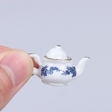 6Pcs Dollhouse Miniature Dining Ware Porcelain Tea Set Dish Cup -Flower Patte gw