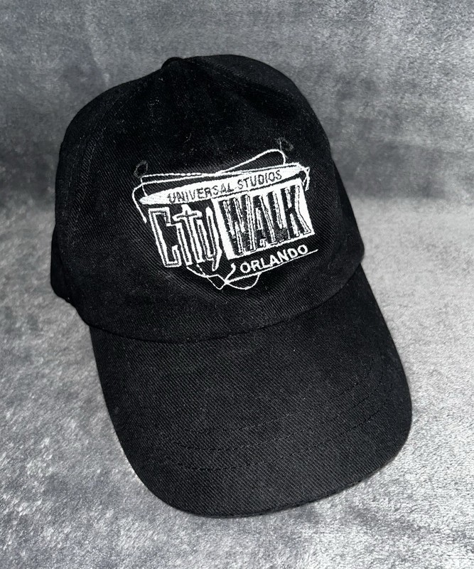 Black with White Embroidery CityWalk Team Member Baseball Style Cap