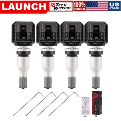 4 Pack LAUNCH TSENSOR-05 RF Universal Programmable TPMS 315MHz&433MHz Metal Stem