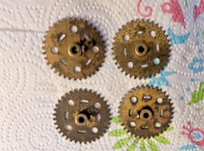 4 PIECE EARLY "CJ" SLOTTED GEARS original A C Gilbert Erector