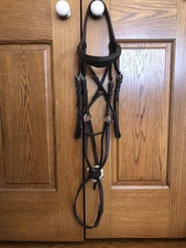 SmartPak Wellfleet Figure 8 Bridle - Brown - Full - Rubber Reins