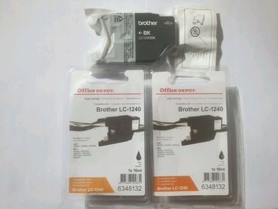 Original BROTHER LC1240BK schwarz Tintenpatrone in OVP + 2 LC1240BK Office Depot