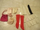 Vintage Barbie Ken Accessories 1960's Gloves Socks Satin Bags