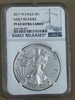 2017 W  EAGLE S$1  EARLY RELEASES NGC PF 69 ULTRA CAMEO BLUE  LABEL