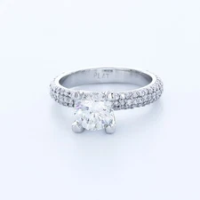 2.65ct H-SI1 Round Natural Certified Diamonds 18kw Gold Classic Three-Stone Ring