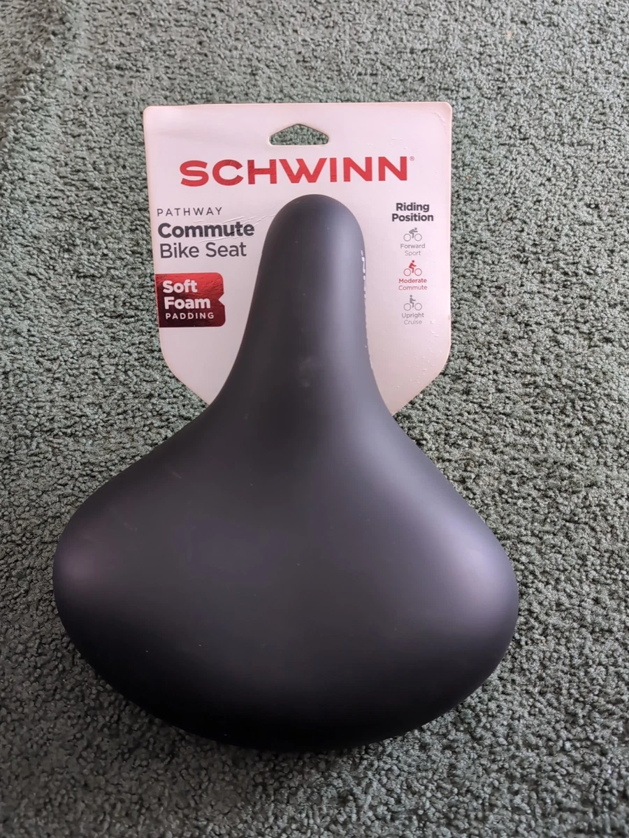 Schwinn Comfort Pillow Top Wide Saddle Bicycle Seat- Black