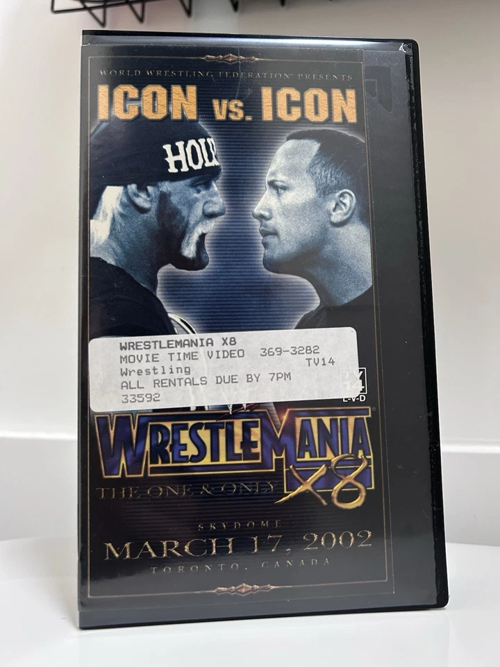 WWF Wrestlemania X8 18 2002 WWE Wrestling VHS Tape Rock Hulk Hogan HTF OOP Rare - Image 3 of 4