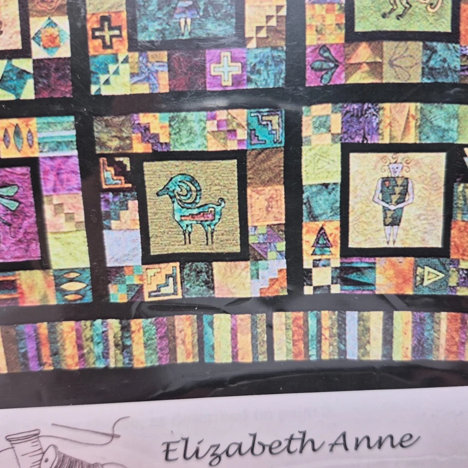 Echoes of the Past Pieced Applique Native American Petroglyph Quilt Pattern - Image 4 of 4