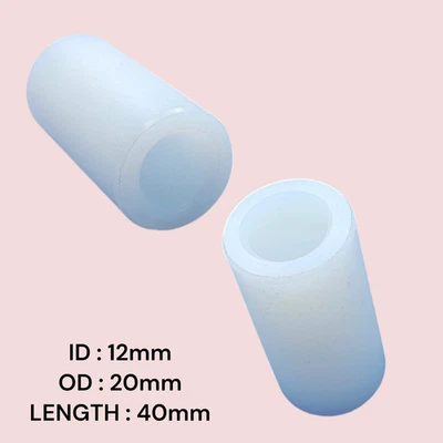 CAPNEW 12x20x40Nylon Acetal Standoff Spacer Unthreaded Bush Tube ID-12mm,OD-20mm,L-40mm