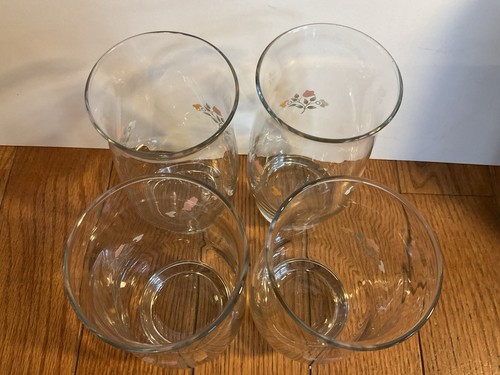Set 4 Bicchieri Vintage Pfaltzgraff Ricordo Bicchieri Bicchieri 6” Rosa Floreale - Foto 6 di 8