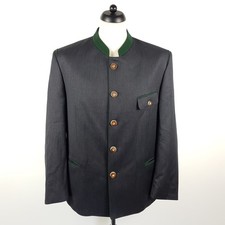 Allwerk Janker Mens Size 25 Grey Green Wool Trachten Jacket Coat