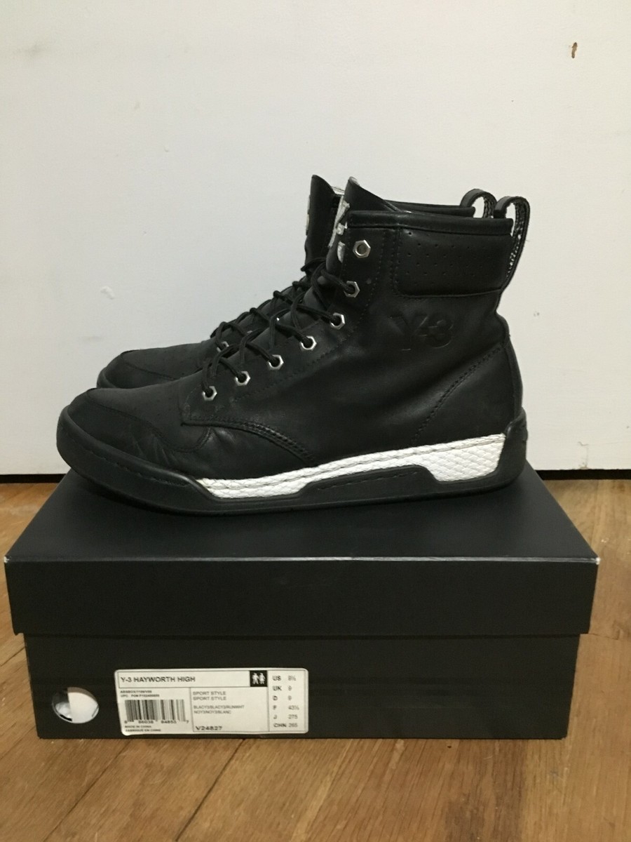 Y-3 Hayworth High Black Leather Yohji Yamamoto x Adidas Men Y-3 Hayworth High Black Leather Yohji Yamamoto x Adidas Men