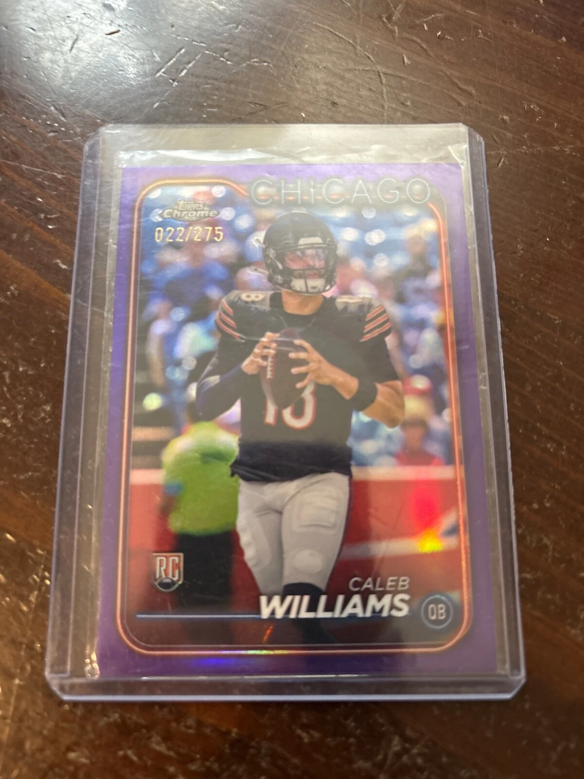 2024 Topps Chrome - Rookies Caleb Williams #202 Purple Refractor /275 (RC) Clean
