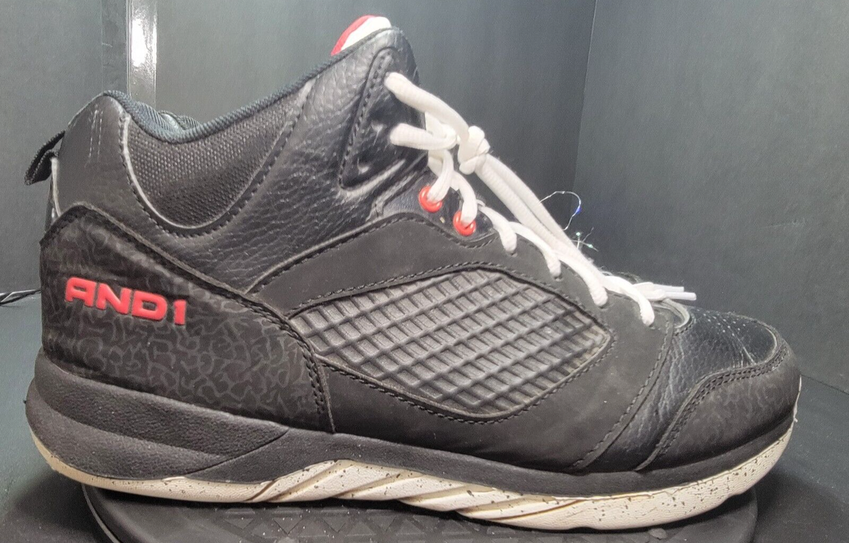 AND1 Men's Capital Black/White High Top Basketball Shoes