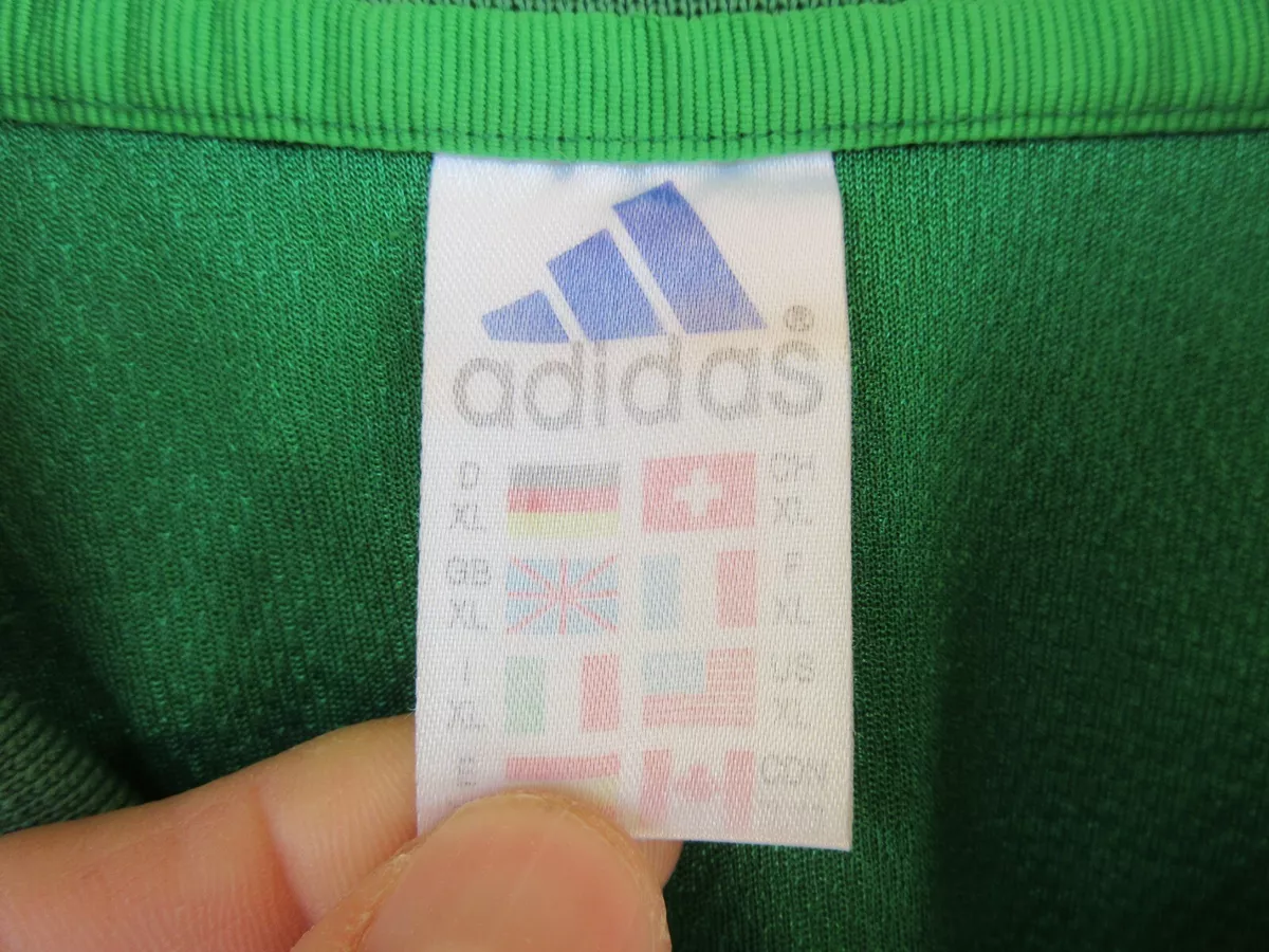 Vintage ADIDAS Jersey Yellow Green T Shirt Jersey Long Sleeve L S XL