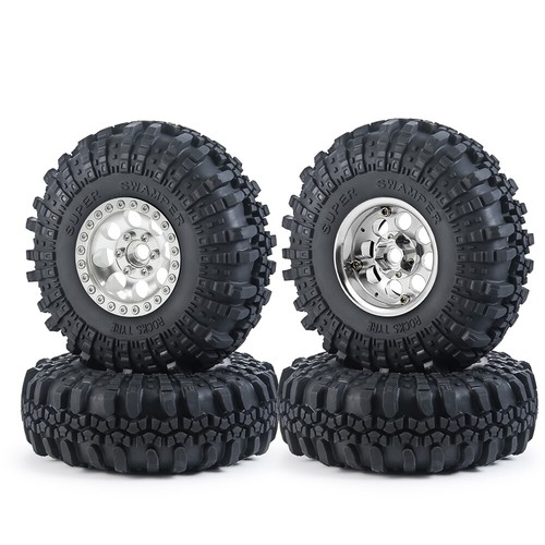 4x 1.9 RC Auto Räder Beadlock Felgen Reifen Set für 1/10 RC Axial SCX10 90046 TRX4 - Bild 142 von 144