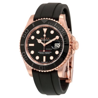 New Rolex Yachtmaster 116655 Rose Gold 40mm Oysterflex