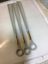 3 Long Plastic Shoe Horns 19.25  With Handle For Easy Hanging Medium Gray Color