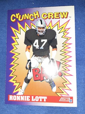 1991 Score # 651 Ronnie Lott Crunch Crew Raiders Football Card MVP