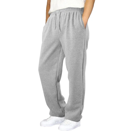 Herren Fleece gefütterte Jogginghose weites gerades Bein Hose unten Sweatpants Jogger - Bild 51 von 54