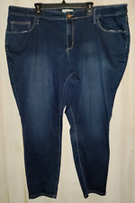 EXCELLENT WOMENS AVA  VIV DARK WASH FIVE POCKET JEANS  SIZE 26W