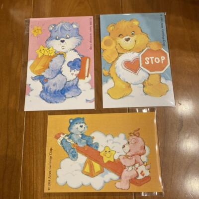 Care Bears Set of 3 postcards with colorful illustrations Anime character
