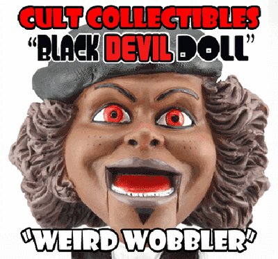 BLACK DEVIL DOLL weird wobbler bobblehead horror cult | eBay