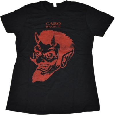 Cabo Diablo Tequila USA Damen T-shirt schwarz Größe L Teufel Motiv