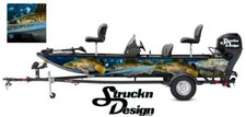 Boat Wrap Abstract Water Realistic Walleye Vinyl Graphic Decal Kit Fish Fishing Boat Wrap Abstract Water Realistic Walleye Vinyl Graphic Decal Kit Fish Fishing
