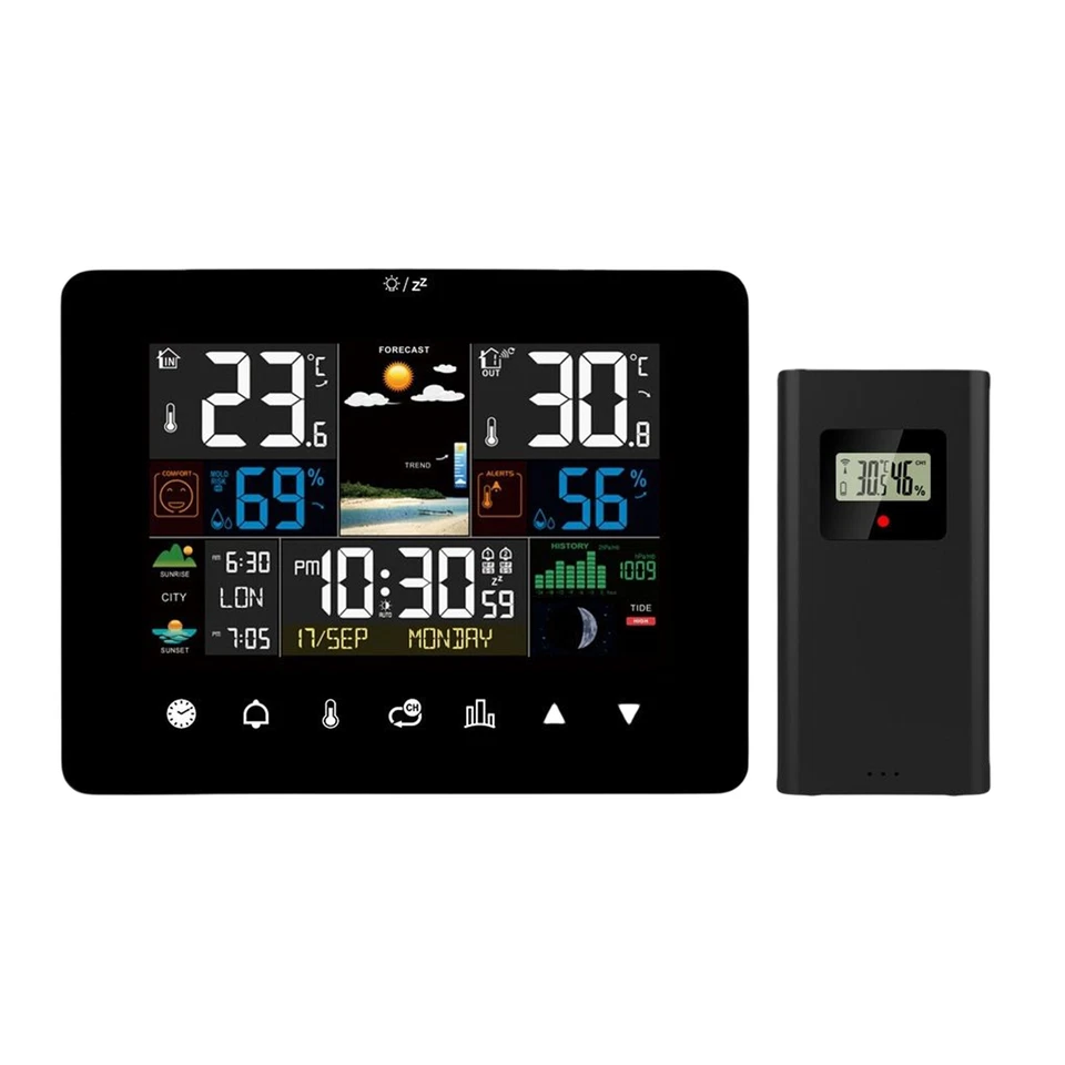 Weather Station Wireless Indoor Outdoor Weather Forecast Thermometer Hygrometer - Image 2 of 4