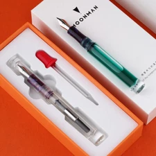 Majohn C1 Transparent Eyedropper Fountain Pen F/ M / Bent Nib Converter Ink Pen