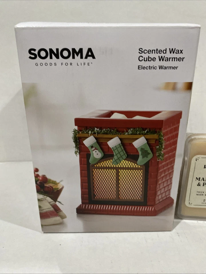 "Calentador de cera para chimenea Sonoma rojo 6"" quemador de fusión de tarta eléctrico de mesa Navidad" Foto 3 de 4