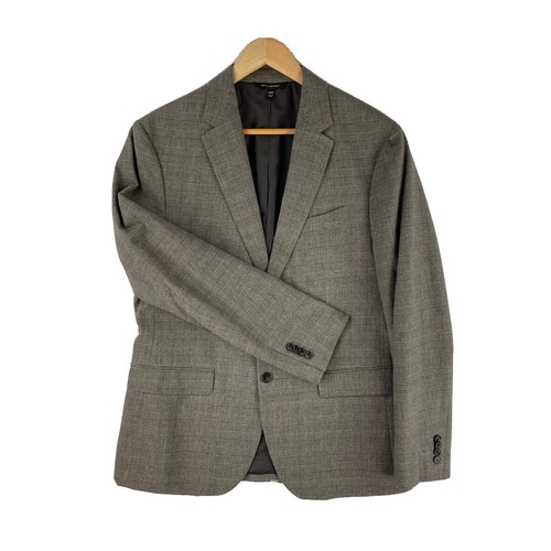Banana Republic Guabello 40L 35x31 Slim Blue Gray Plaid Suit