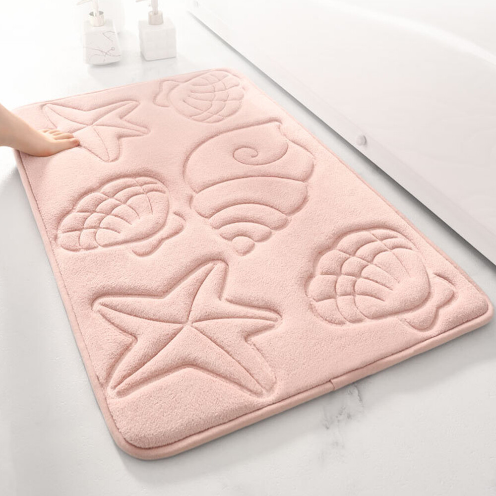 Starfish Conch Memory Foam Bath Mat Soft Non-Slip Shower Rug