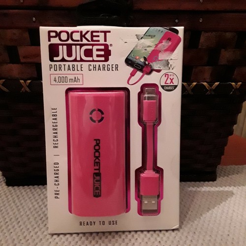 Tzumi Pocket Juice 4000 mAh Portable Charger Pink Color New eBay