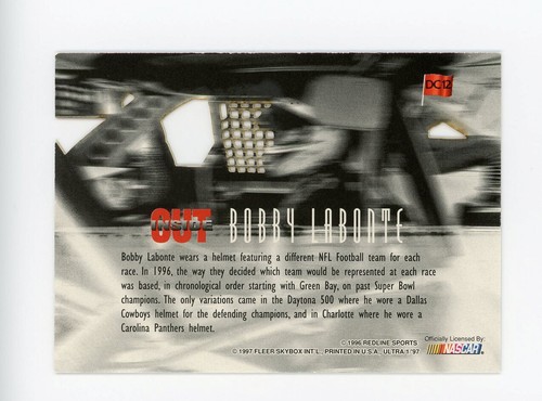 Bobby Labonte 1997 97 Fleer Ultra Inside Out DC Insert Card #DC12 Laser Die Cut - Bild 2 von 2