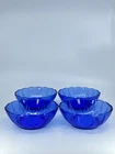 4 Hazel Atlas Cobalt Blue Depression Glass Newport Blue Berry Bowls 1960s 4.5"D