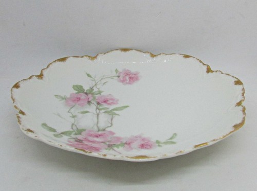 Haviland Baltimore Rose Low Round Bowl/Jelly - Pink Roses / Gold Wear - S1151B - Picture 2 of 6