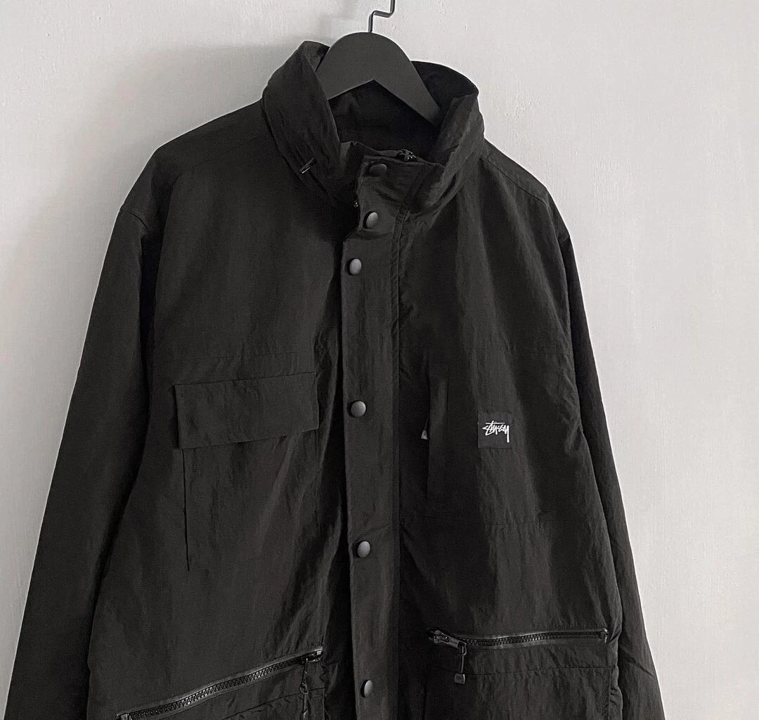 Stussy utility jacket best sale black