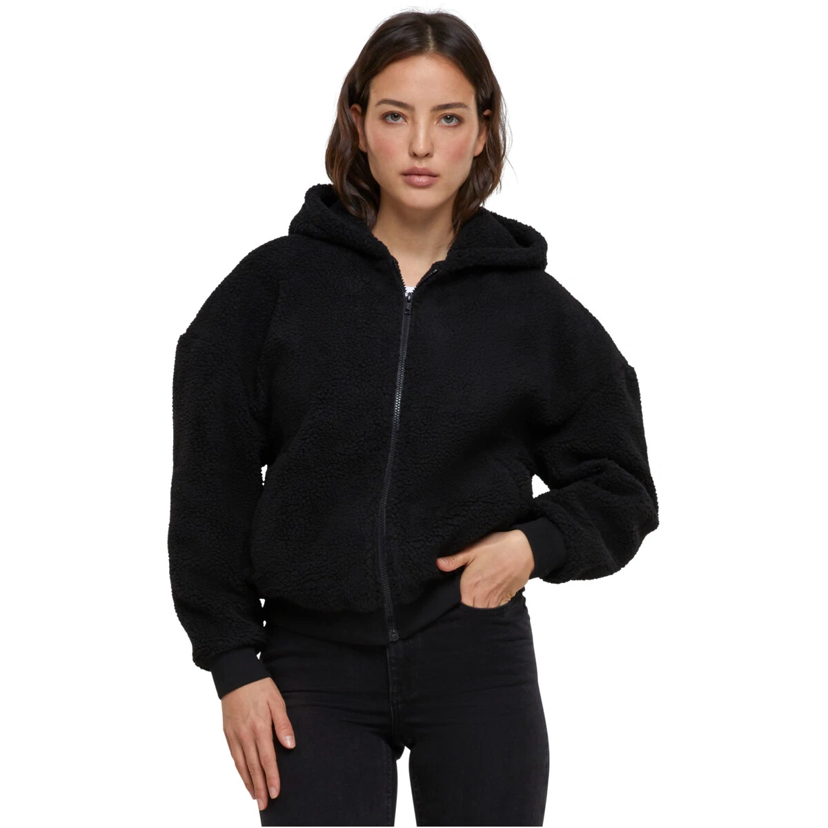 SACAI Felpa con cappuccio felpa con cappuccio con cerniera Sherpa con cappuccio cerniera urbani classici donna oversize