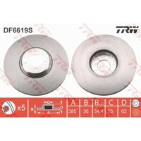 TRW Bremsscheibe Ø385 BelüFtet Vorne Rechts FüR BMW X6 X5 F15 F85 E70 F16 F86