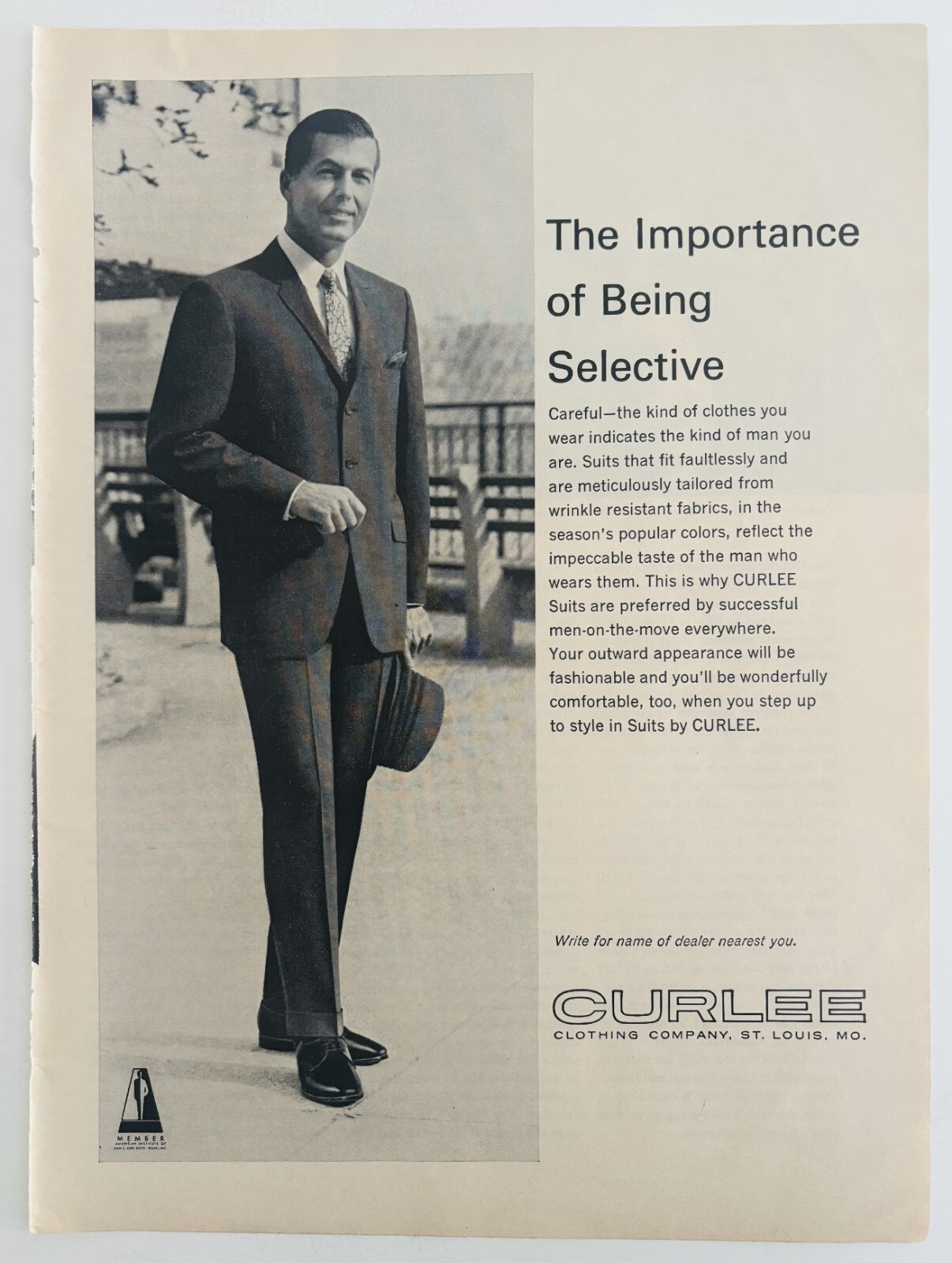 1965 Curlee Clothing Company Men's Suits Advertisement Fashion Clothes DWLL7