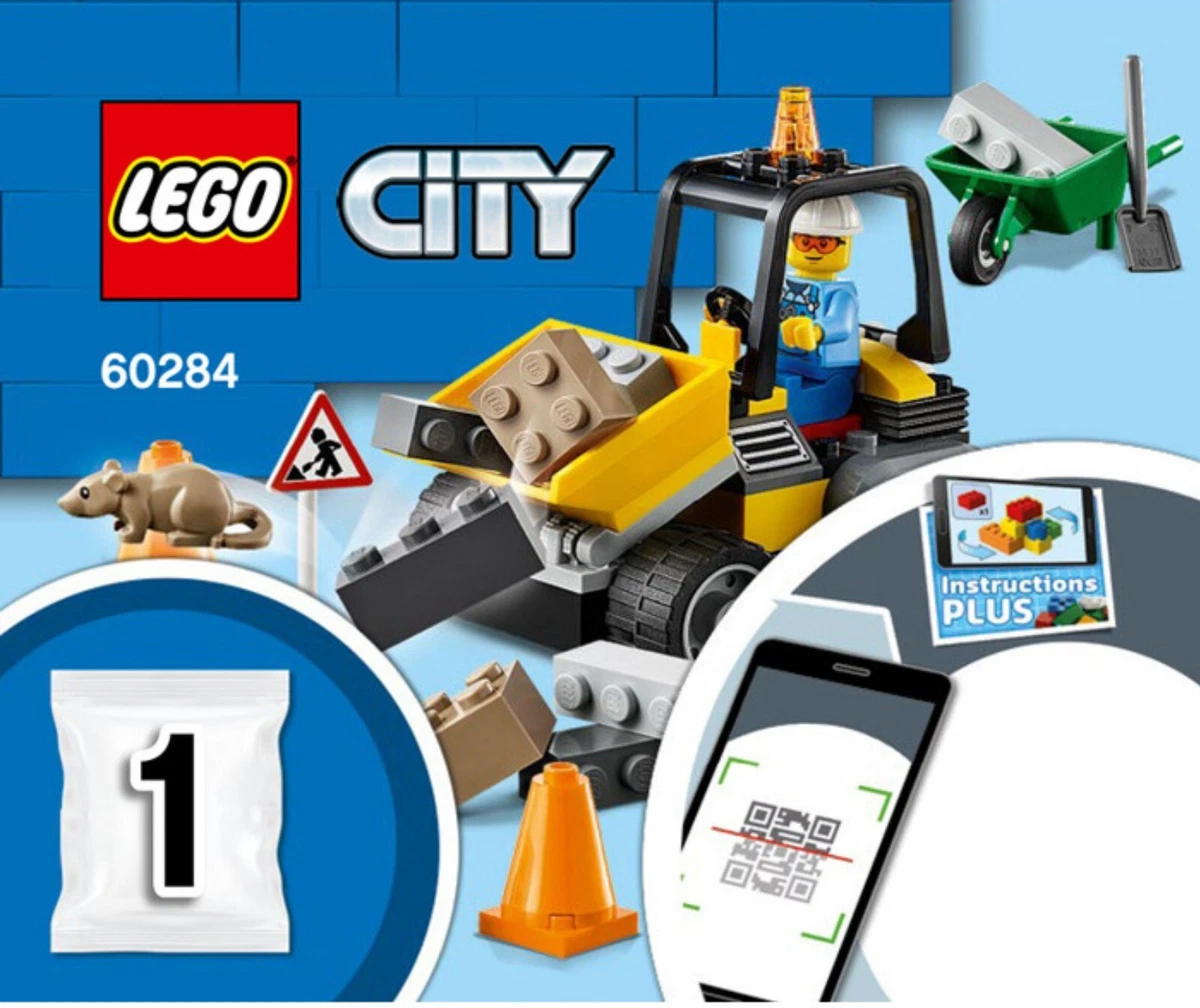 Lego City 60284 Roadwork Truck Set Complete Manual Minifig eBay