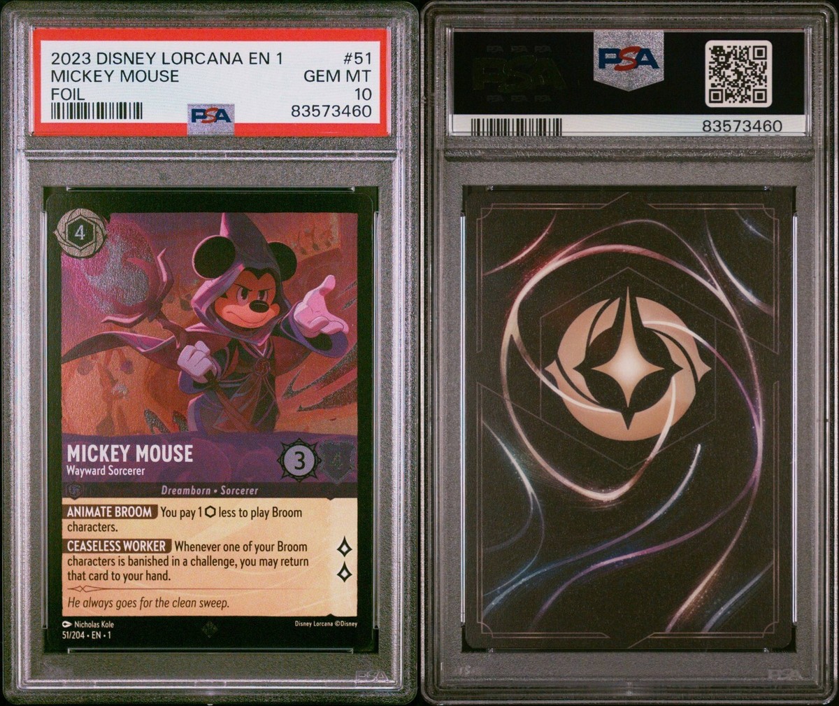 ロルカナ Lorcana ミッキー MickeyMouse foil PSA10 Disney Lorcana Mickey Mouse Wayward Sorcerer 51 /204 FOIL