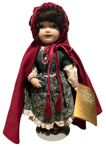 Vtg Doll Little Red Ridding Hood Porcelain Heirloom W Tag 1984