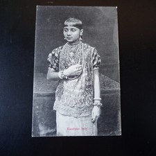 1908 - CEYLAN CEYLON - CPA KANDYAN LADY avec CaD COLOMBO pour SAIGON