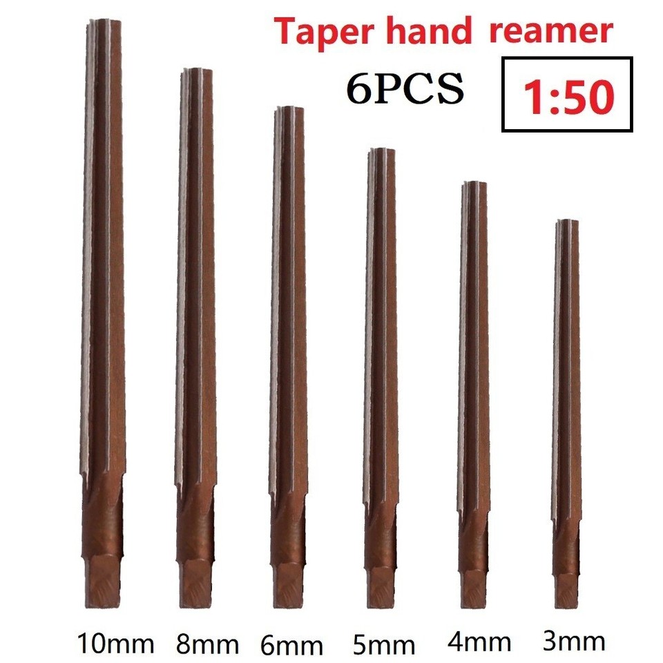 Reliable 6PCS Taper Pin Hand Reamer 3456810mm Conical Degree Manual Pin